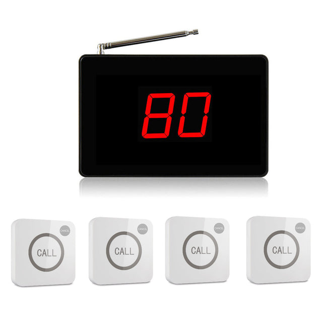 Wireless Call Bell System with Cancel Option on Call Buttons.