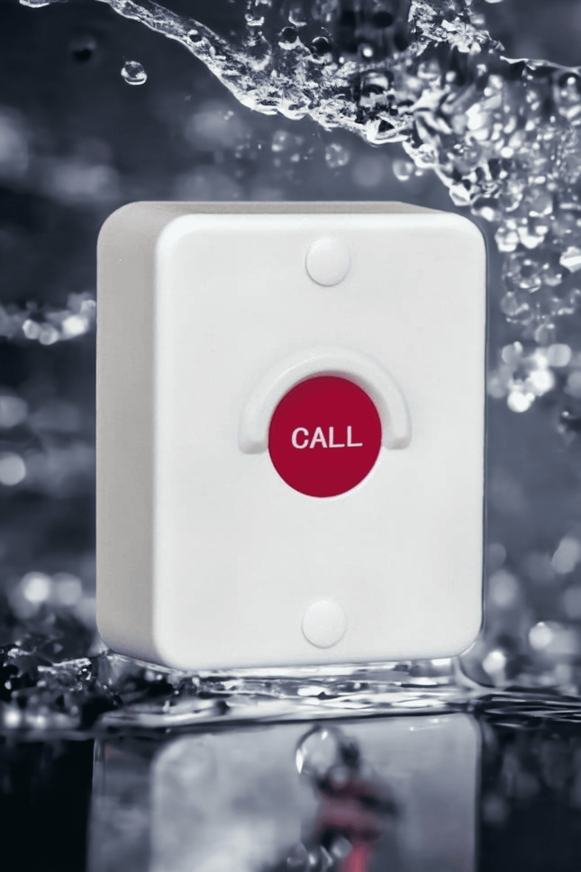 Waterproof Fixed Panic Button for Wireless Nurse Call Systems.