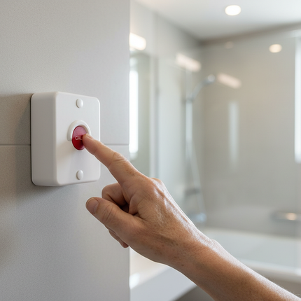 WCB in bathroom setting