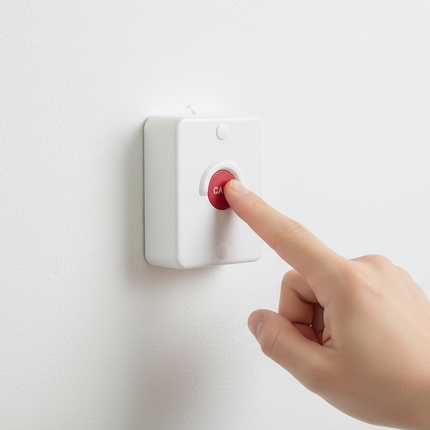 Wireless Waterproof Call Button - WCB mounted on wall